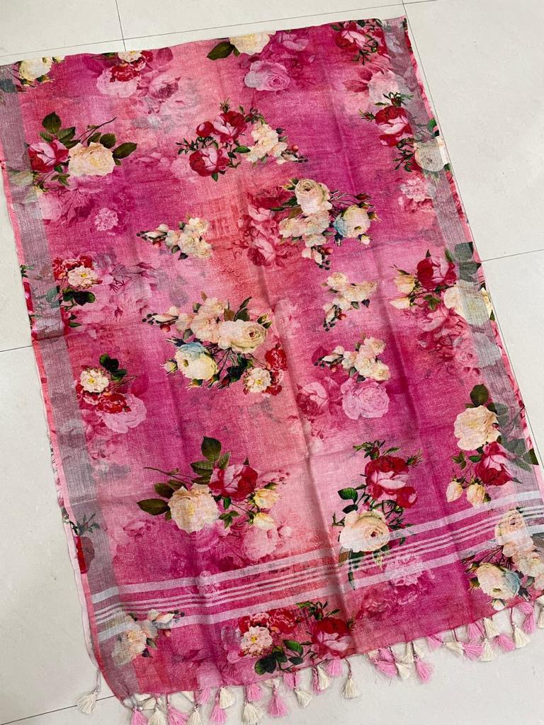 Pure Linen Digital Print Dupatta