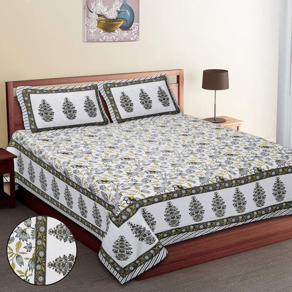 Pure Cotton Digital Print Jumbo Size Bedsheets (108''X 108'')With Pillow Cover