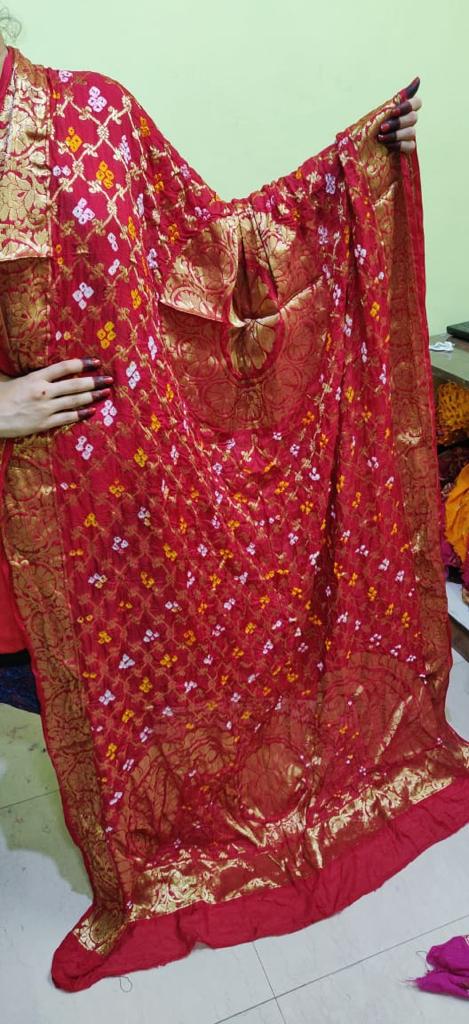 Banaras Gharchola Silk full Zari Work Dupatta