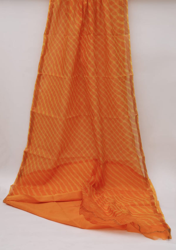 Pure Kota Doriya Jaipuri Hand Block Print saree with Blouse .