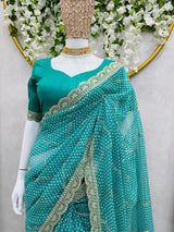 Party Wear Soft Silk Saree With Silk Border Work Blouse