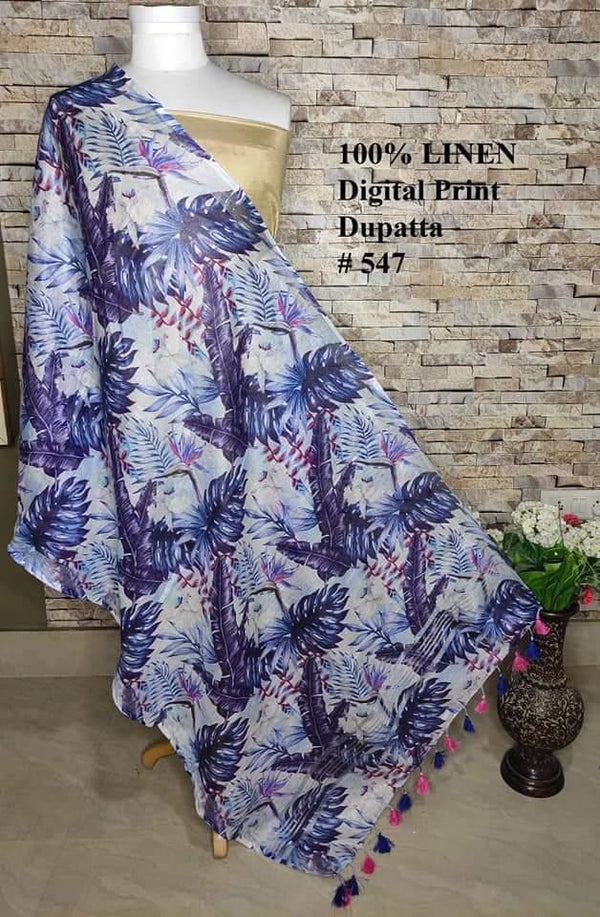 Pure Linen Digital Print Dupatta