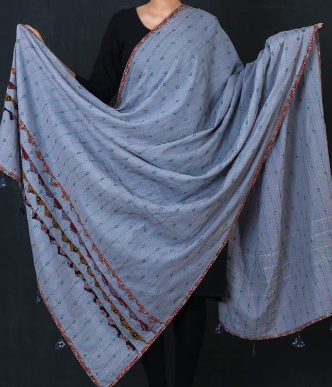 Rajasthani Pure Cotton Applique Work Dupatta