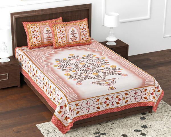 Pure Cotton Digital Print Single Bed Bedsheet With Pillow Cover