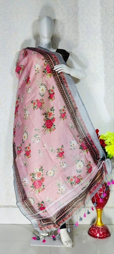 Pure Linen Digital Print Dupatta