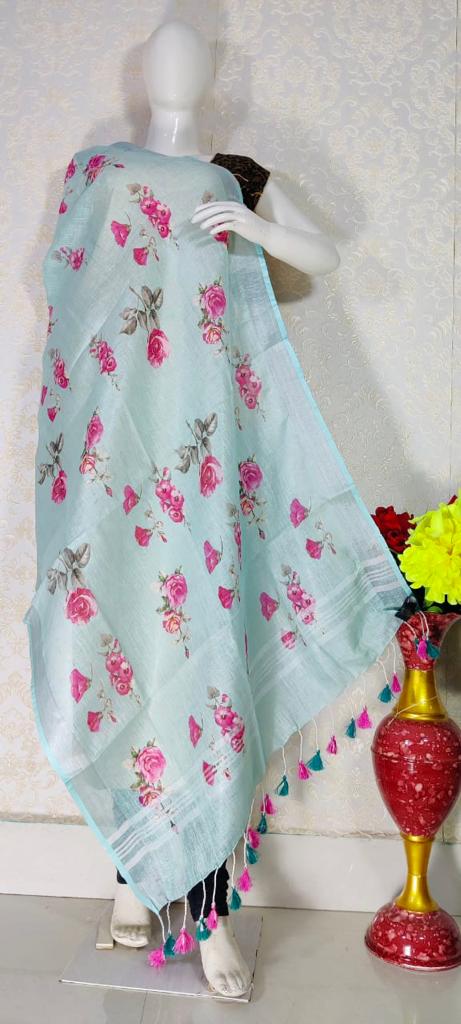 Pure Linen Digital Print Dupatta