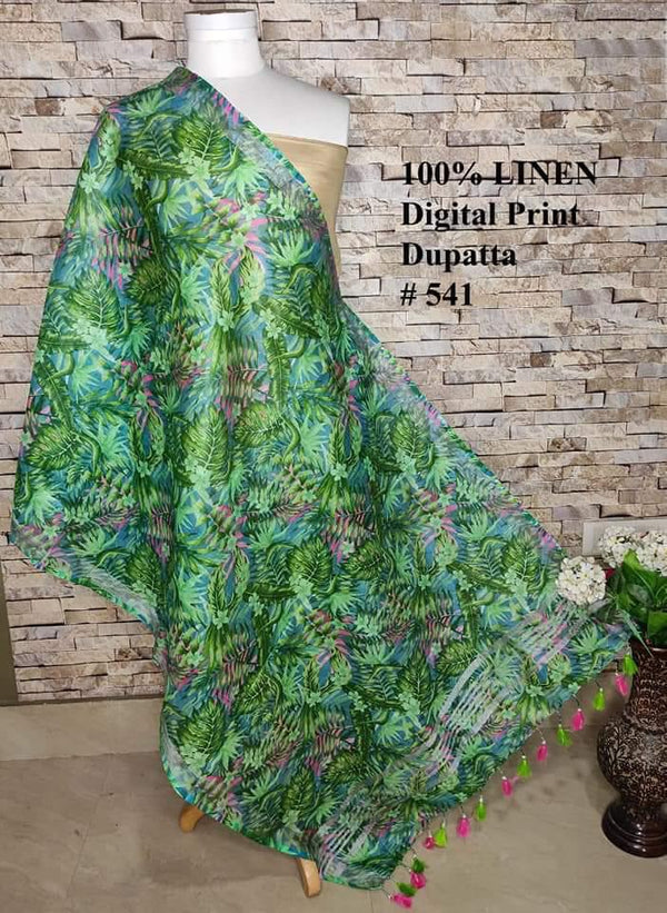 Pure Linen Digital Print Dupatta