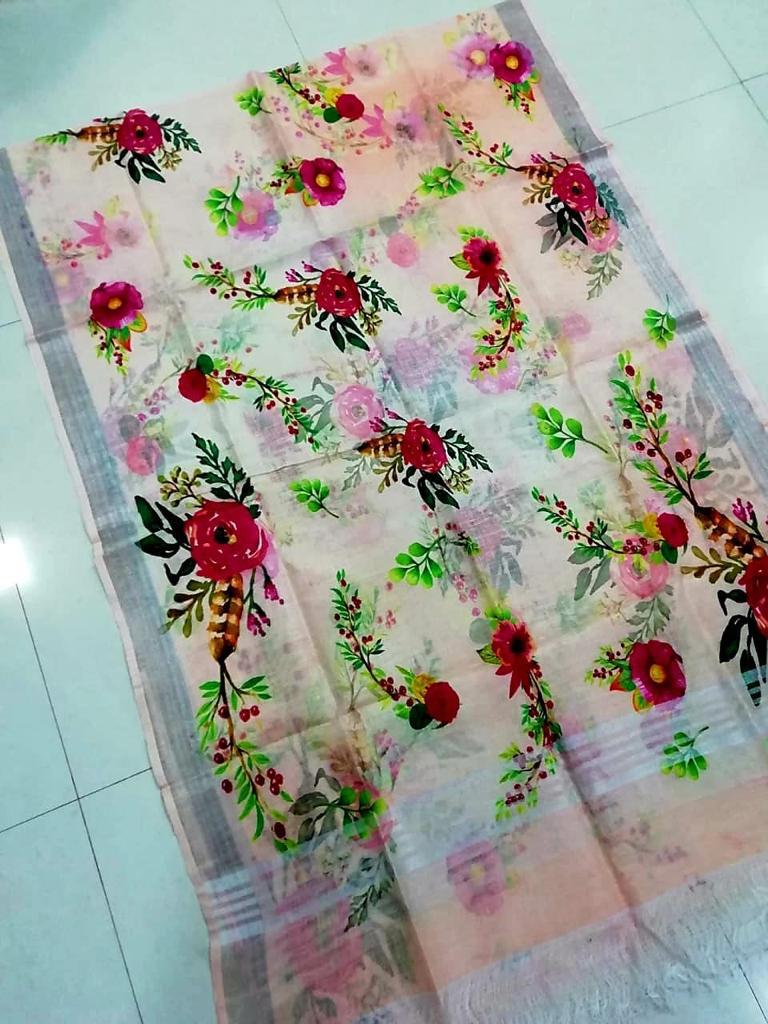 Pure Linen Digital Print Dupatta