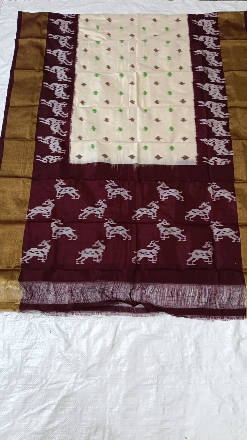 Pure  Ikkat Mulberry Silk Sico Dupatta