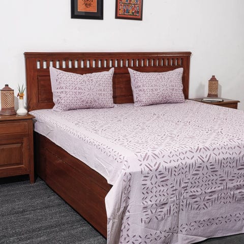 Pure Cotton Applique Work Bedsheet With Pillow