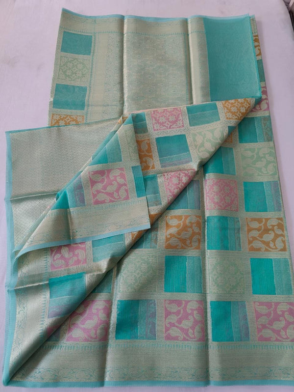 Pure Kota Doriya Zari Work Saree With Heavy Work Blouse .