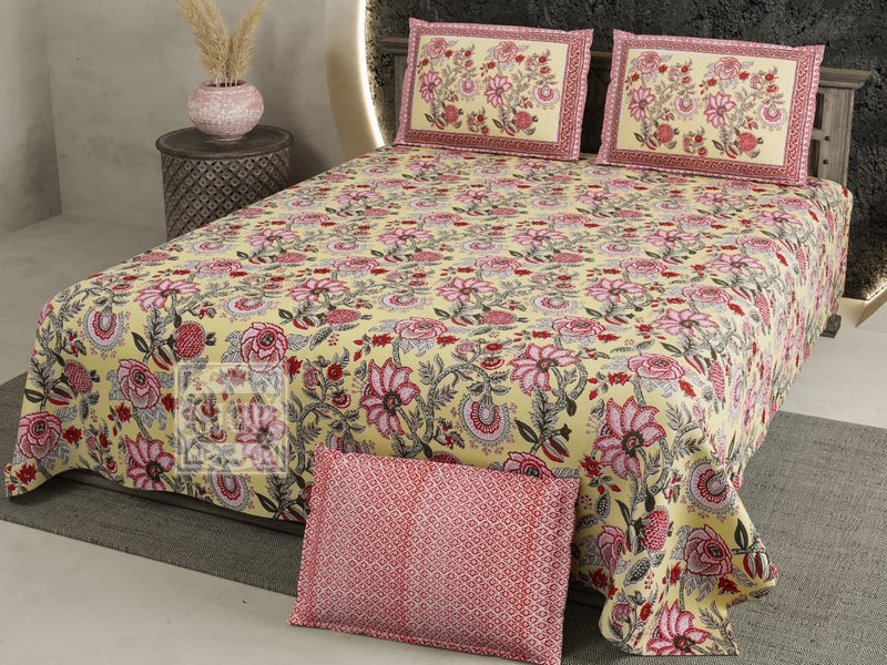 Pure Cotton Digital Print Jumbo Size Bedsheets (108''X 108'')With Pillow Cover