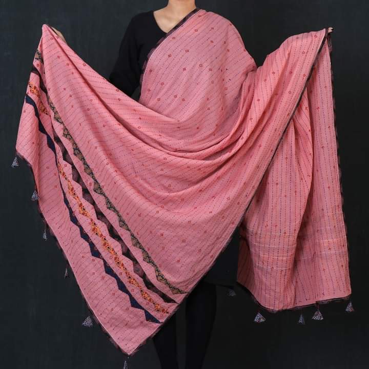 Rajasthani Pure Cotton Applique Work Dupatta