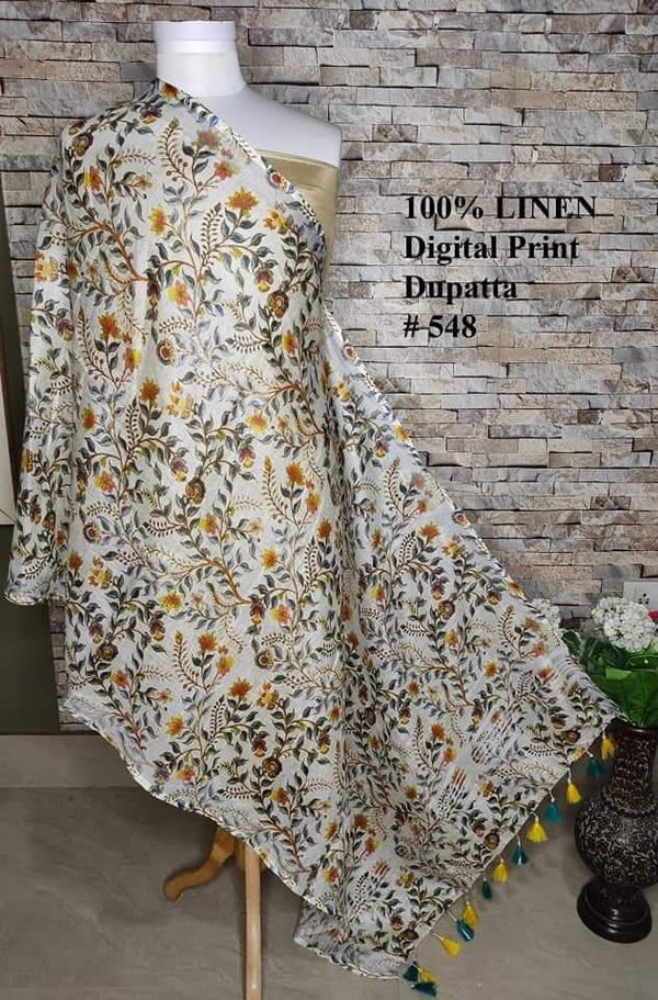 Pure Linen Digital Print Dupatta