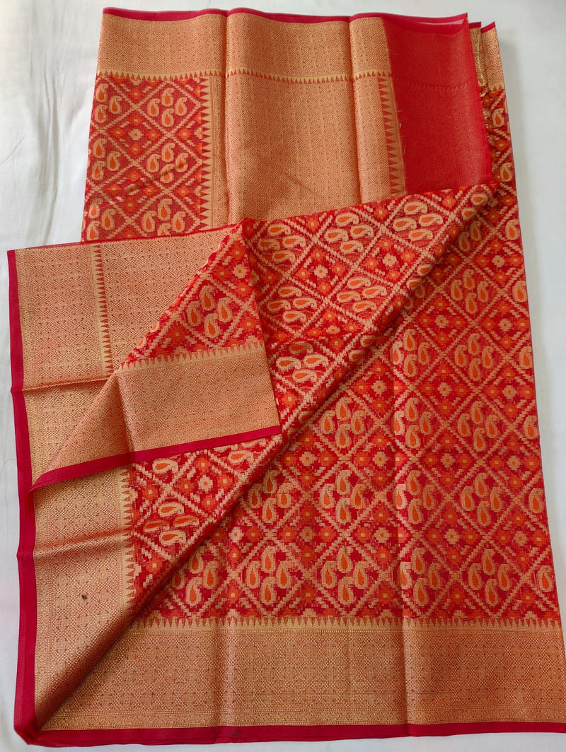 Yellow Pure Cotton JP Munga Kota Digital Printed Handwoven Saree Without  Blouse by AMG Square - AMG Square - 4162516
