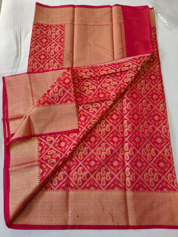 Pure Kota Doriya Munga Silk Zari Work Saree With Heavy Work Blouse .