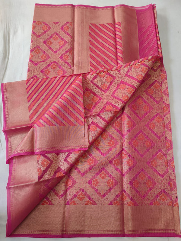 Pure Kota Doriya Munga Silk Zari Work Saree With Heavy Work Blouse .