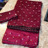 Pure Uppada Hand Zari Gotta Patti work Saree With Running Blouse.