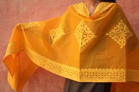 Rajasthani Pure Cotton Applique Work Dupatta