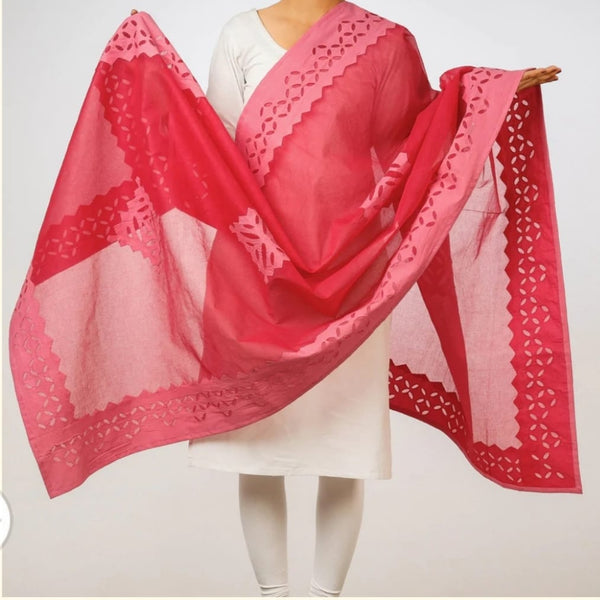 Rajasthani Pure Cotton Applique Work Dupatta