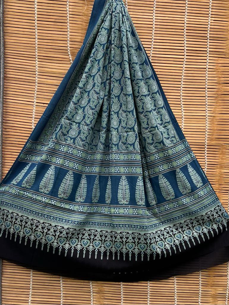 Pure Cotton Azrakh print dupatta