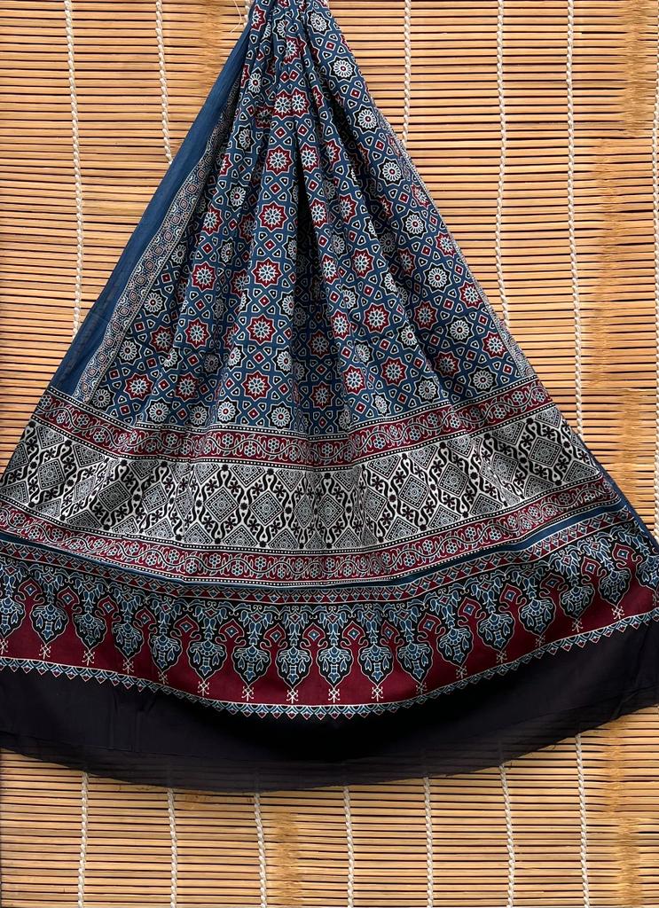 Pure Cotton Azrakh print dupatta