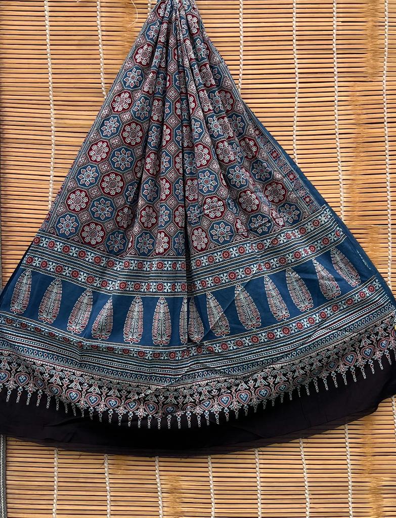 Pure Cotton Azrakh print dupatta