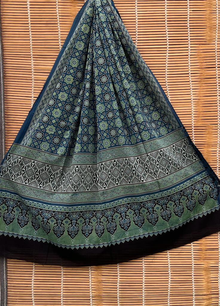 Pure Cotton Azrakh print dupatta