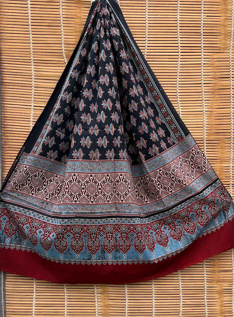 Pure Cotton Azrakh print dupatta