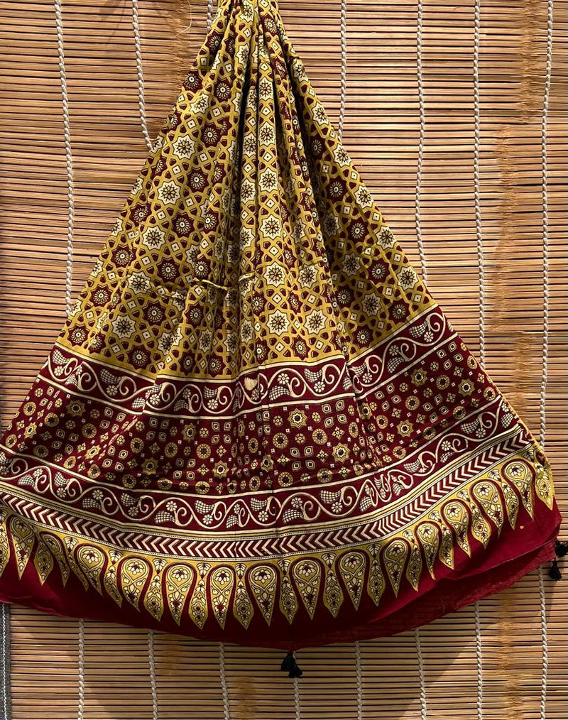 Pure Cotton Azrakh print dupatta