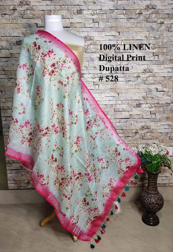 Pure Linen Digital Print Dupatta