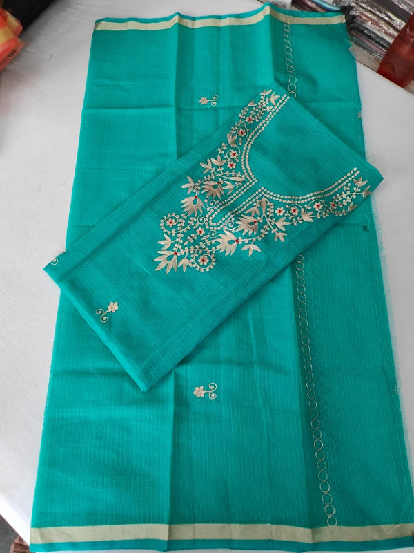 Pure Kota Doriya Gotta Patti Work  Unstitched Suit With Dupatta & Bottom