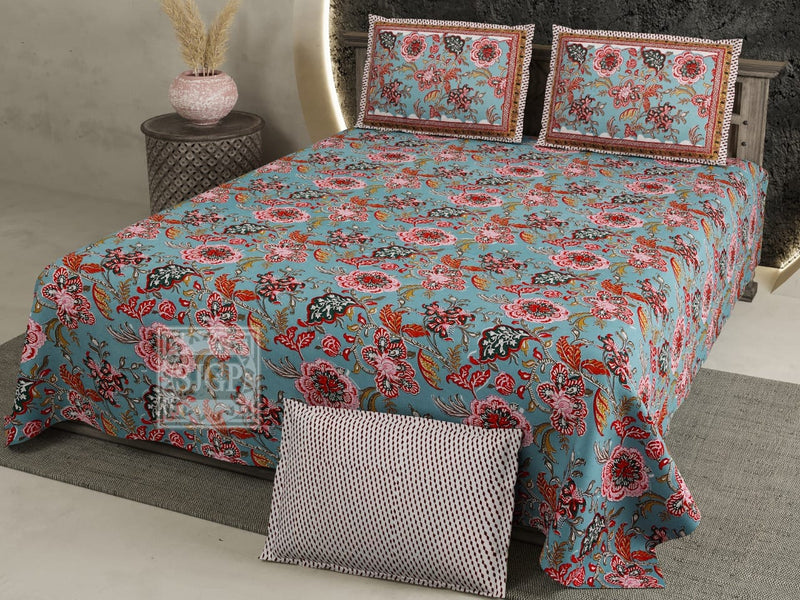 Pure Cotton Digital Print Jumbo Size Bedsheets (108''X 108'')With Pillow Cover