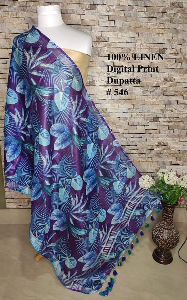 Pure Linen Digital Print Dupatta