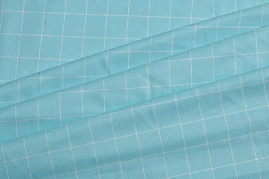 Beauty Bush Polyester & Viscose Checks Fabric